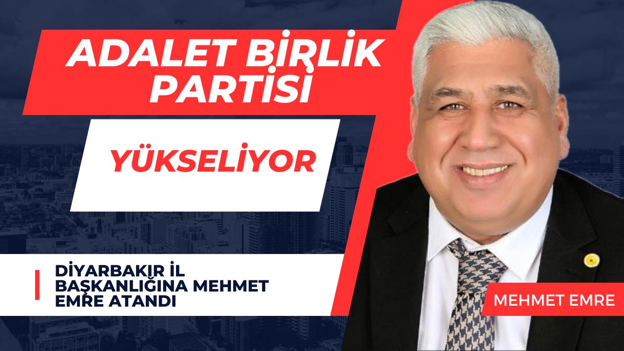 Adalet Birlik Partisi Güçlü Teşkilat Yapısıyla Yükseliyor: Diyarbakır İl Başkanlığına Mehmet Emre Atandı