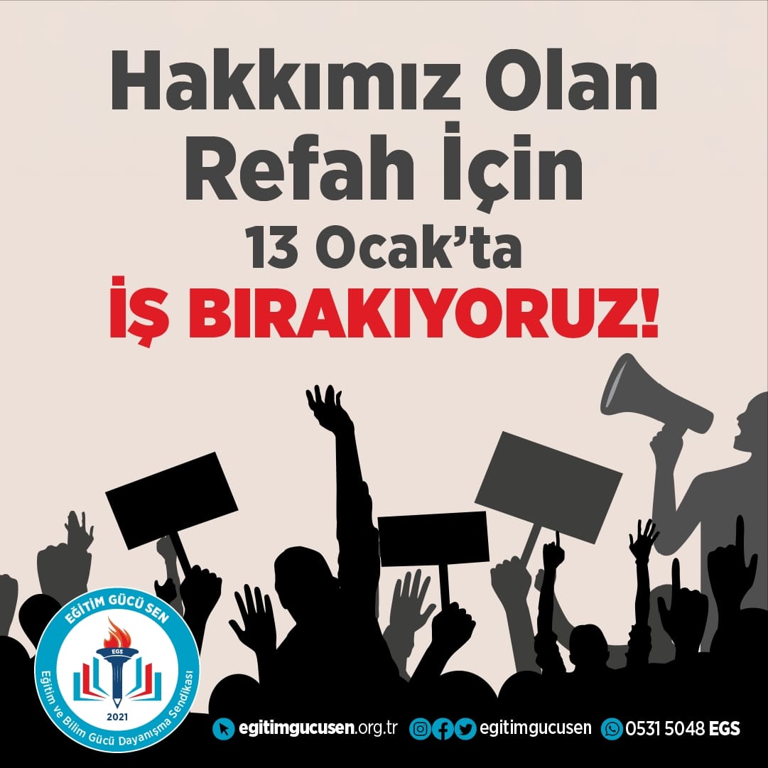 Eğitim Çalışanları 13 Ocak’ta İş Bırakma Eylemi Yapacak: Adaletsiz Zam Oranı Protesto Edilecek