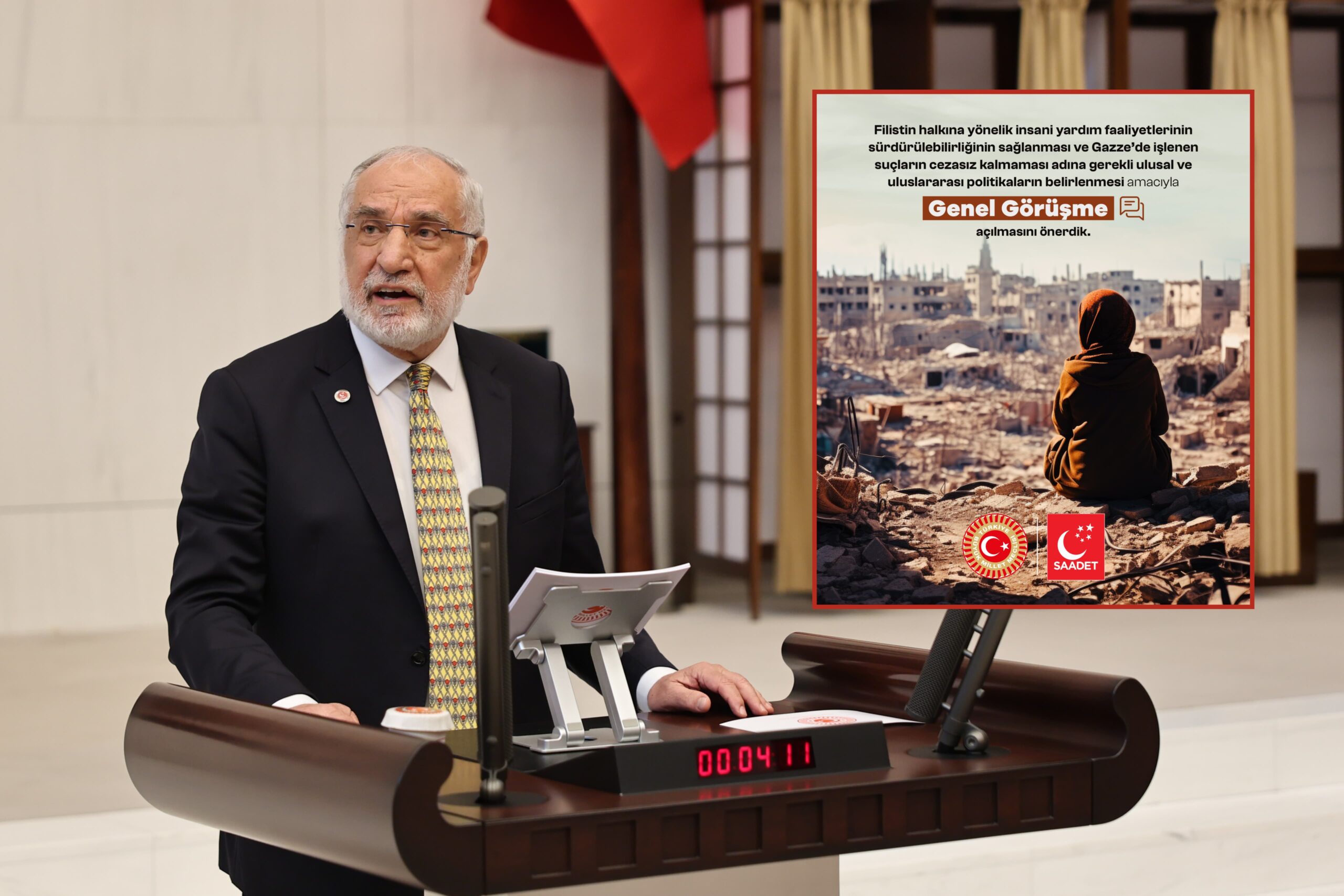 Saadet Partisi’nden Gazze çıkışı: “Bu sadece bir savaş değil, soykırımdır” – TBMM’deki görüşme talebi reddedildi.