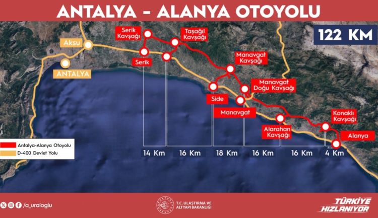 Antalya-Alanya Otoyolu’na ilk temel atılıyor