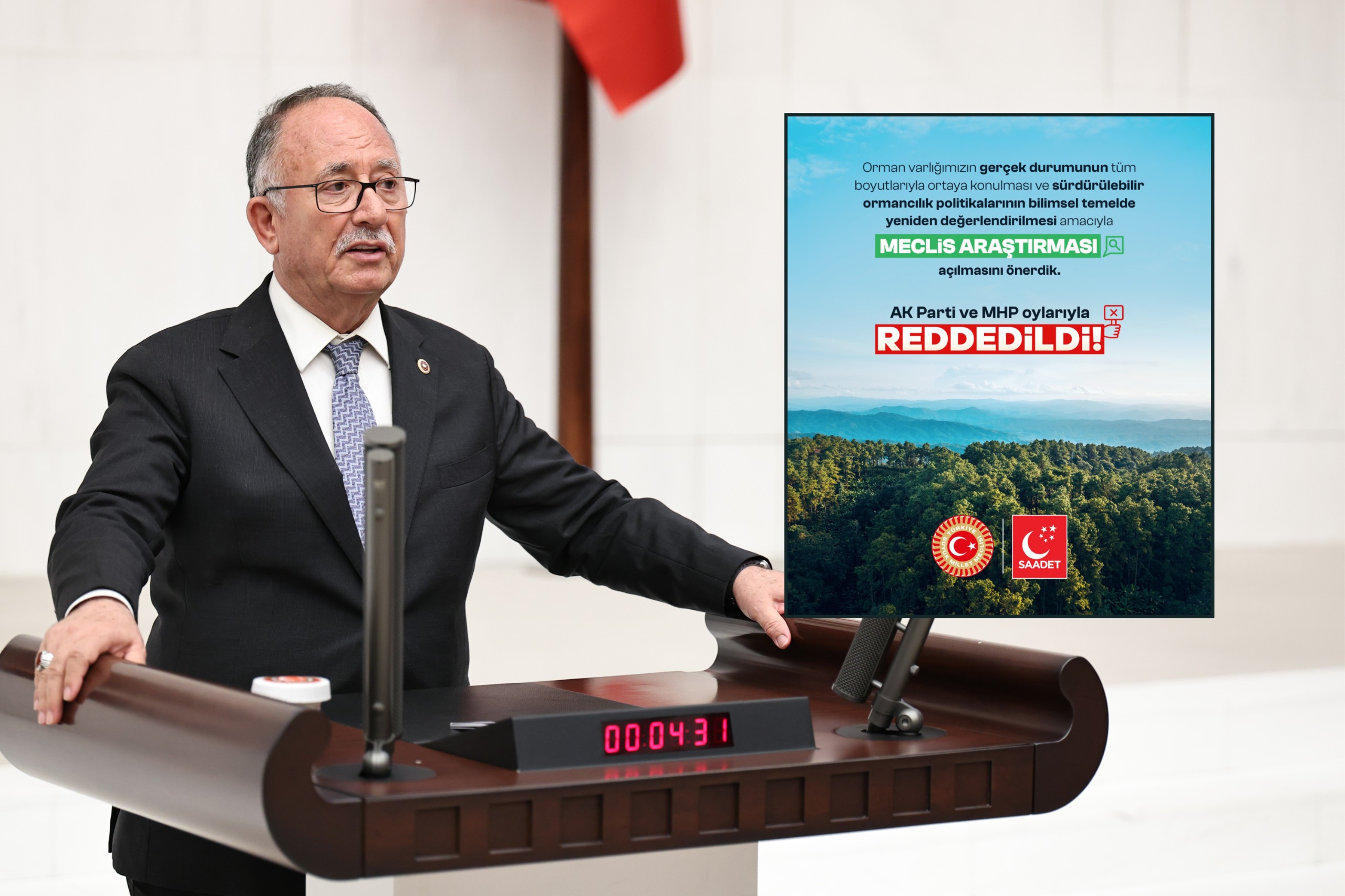 YENİ YOL GRUBU’NUN “ORMAN VARLIĞININ GERÇEK DURUMUNUN ARAŞTIRILMASI” ÖNERGESİNE RET!