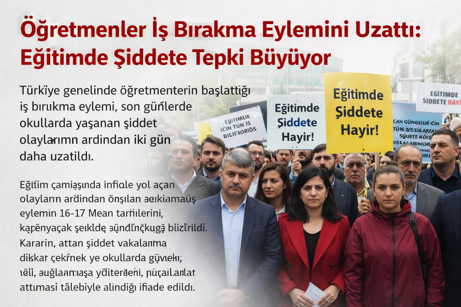 Öğretmenler İş Bırakma Eylemini Uzattı: Eğitimde Şiddete Tepki Büyüyor