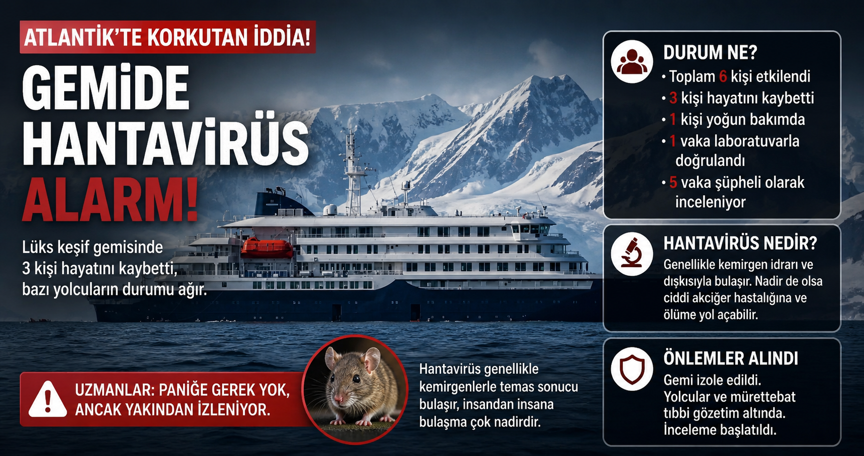Atlantik’te korkutan iddia! Gemide hantavirüs alarmı: Ölümler var, inceleme başlatıldı
