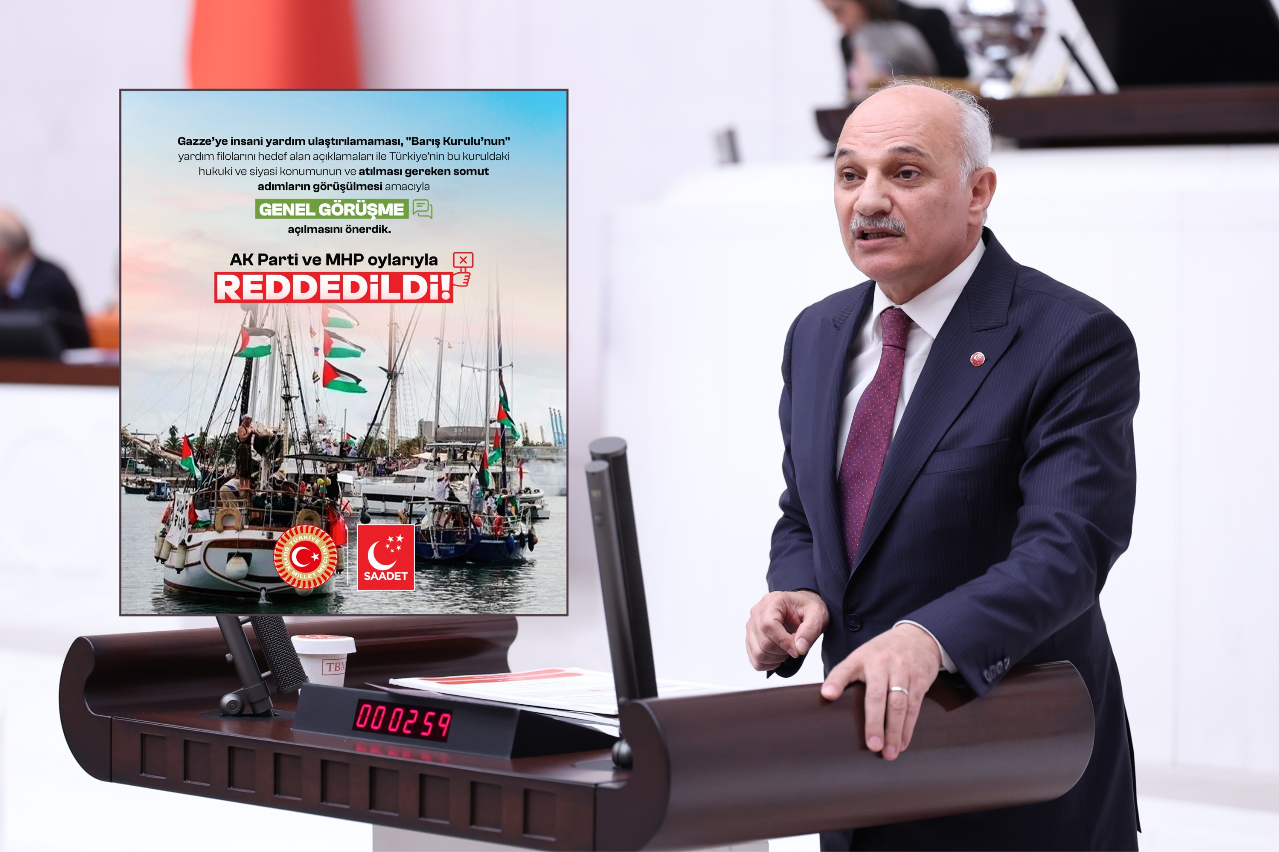 Yeni Yol Grubu’nun Gazze Önergesi AK Parti ve MHP Oylarıyla Reddedildi
