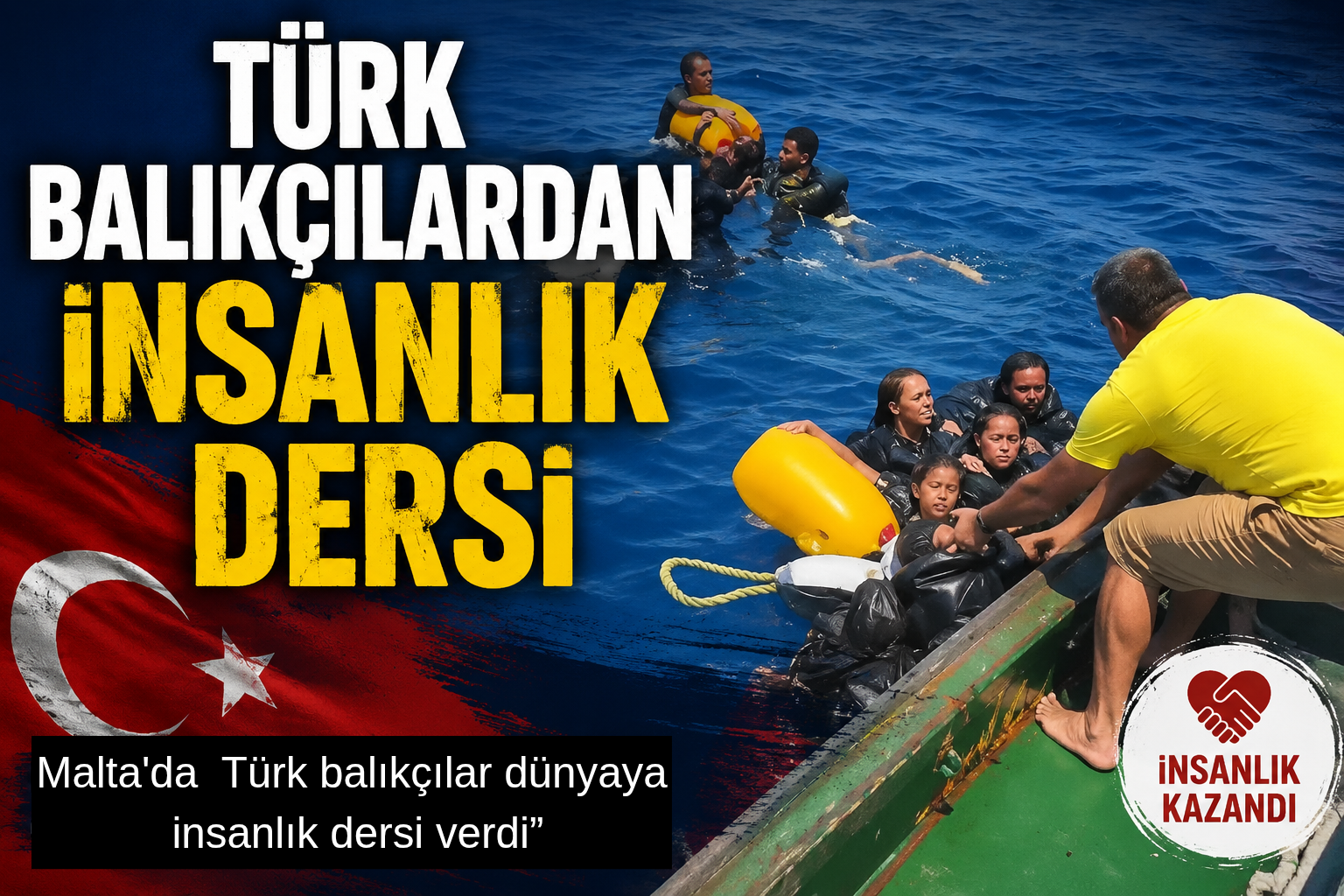 “Malta’da Türk balıkçılar dünyaya insanlık dersi verdi”