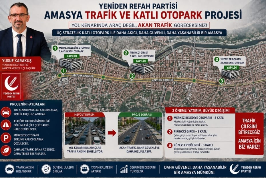Yusuf Karakuş: “Amasya’nın Trafik Sorununa Kalıcı Çözüm Üretecek Projelerimiz Hazır”