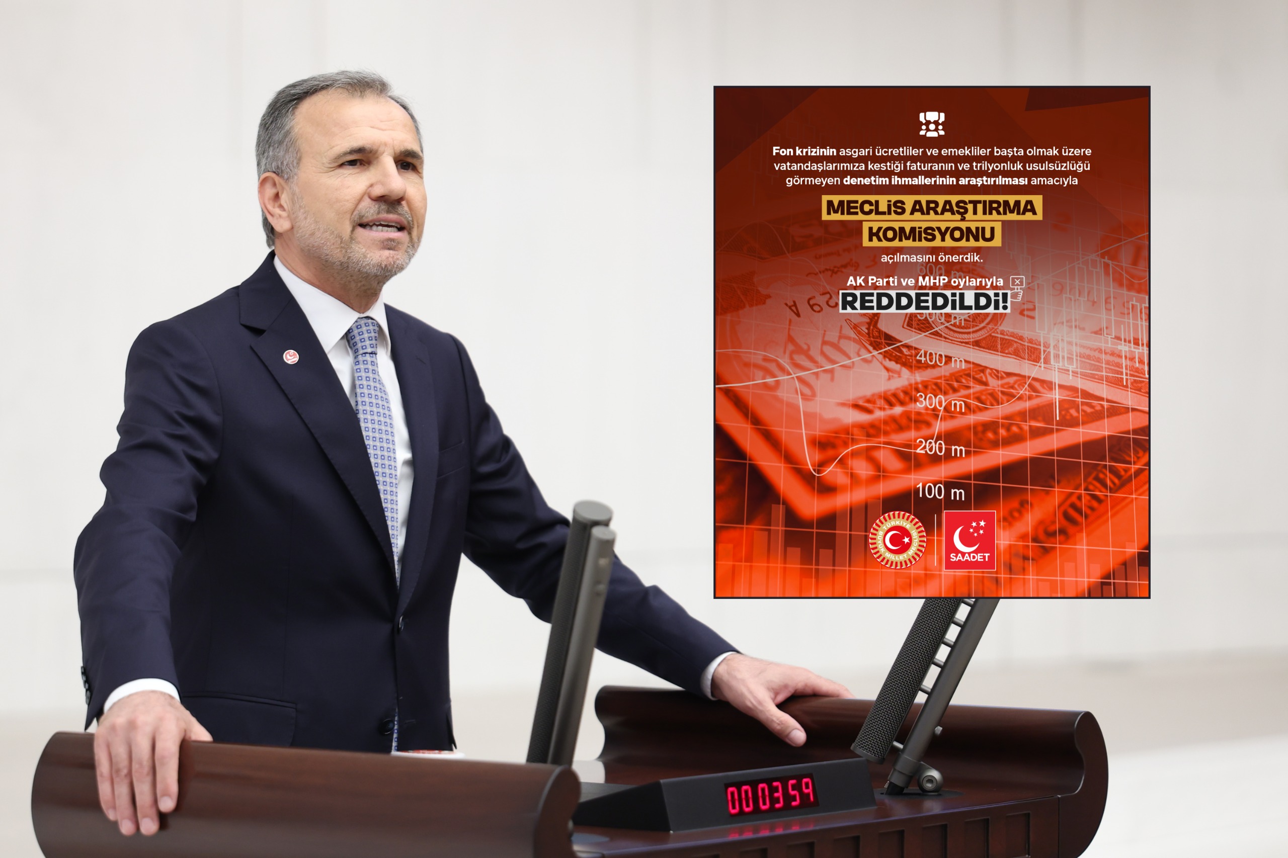 Yeni Yol Grubu’nun “Fon Soygunu ve Denetim İhmalleri” önergesi AK Parti ve MHP oylarıyla reddedildi!